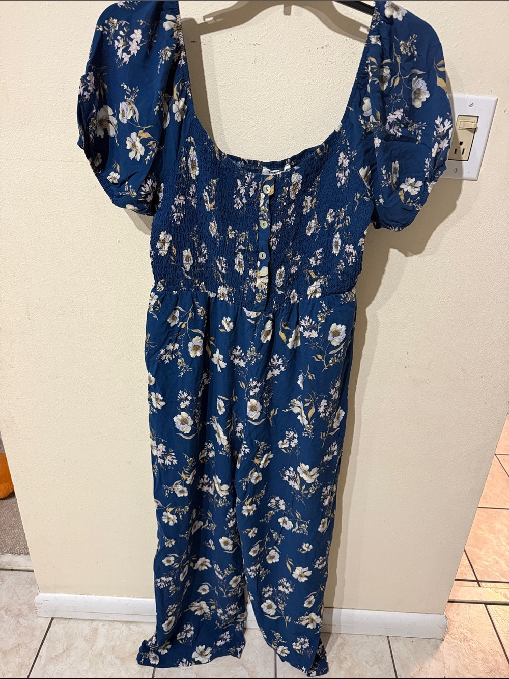 Lily Rose Blue Floral Jumpsuit